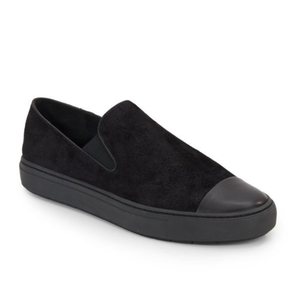 Vince Neda Suede Slip-On Cap-Toe Sneakers / Size 7.5 / Black